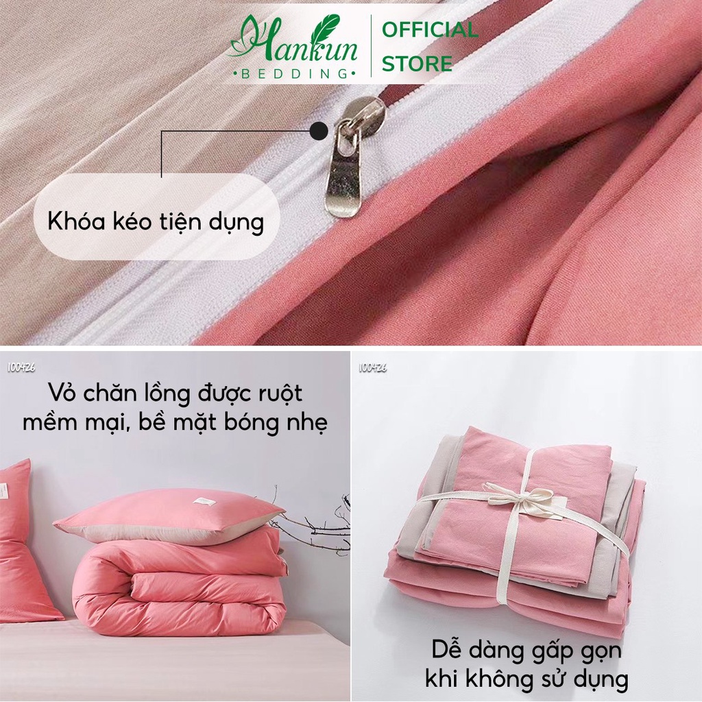 Set ga giường vỏ gối cotton 3F Hankun  kẻ sọc hiện đại chuyên dùng khách sạn, nhà nghỉ, homestay