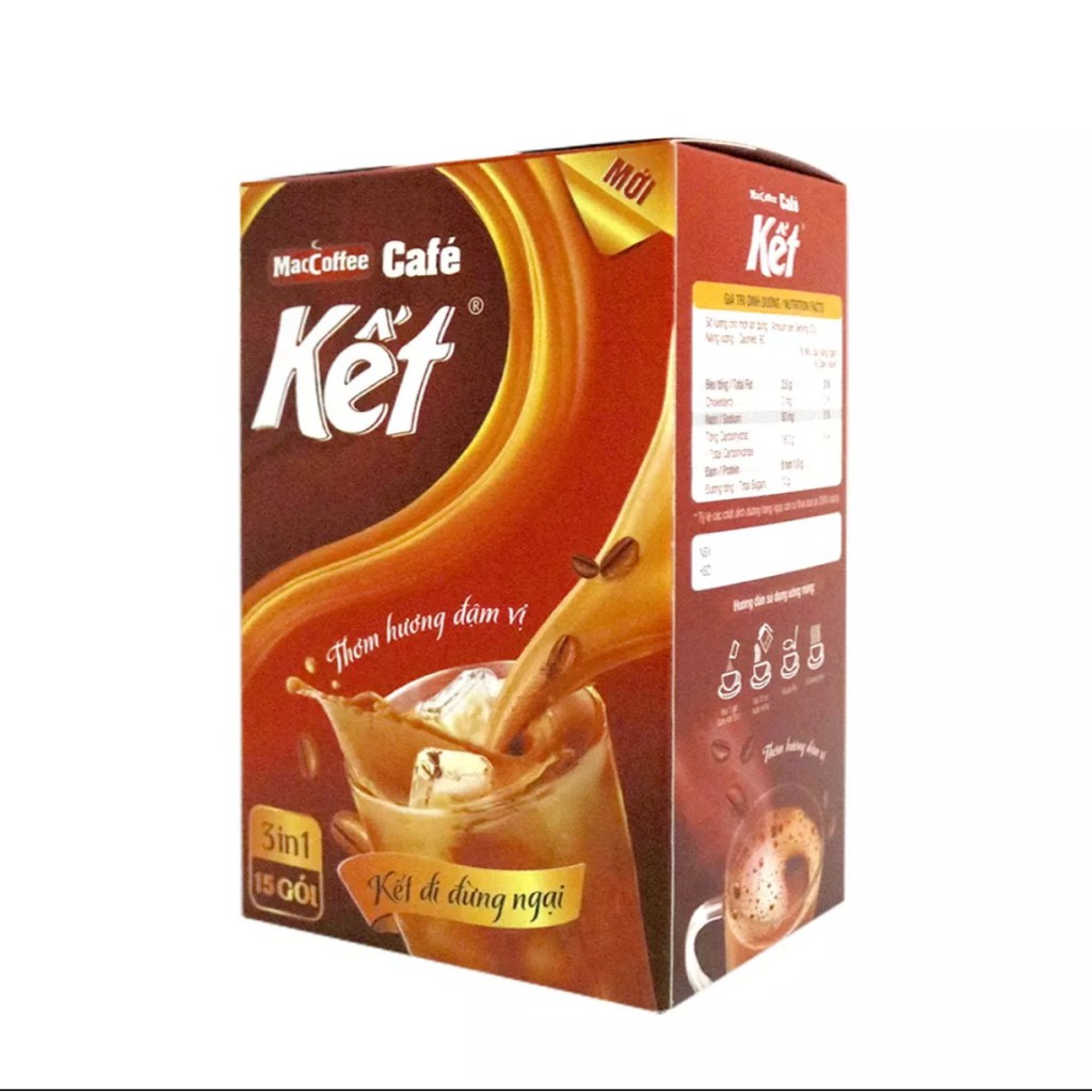 [Mã 77FMCGSALE1 giảm 10% đơn 250K] CÀ PHÊ KẾT 3 TRONG 1[ HỘP 15 GÓI x 20G]. Tặng bình thủy tinh cao cấp. | BigBuy360 - bigbuy360.vn
