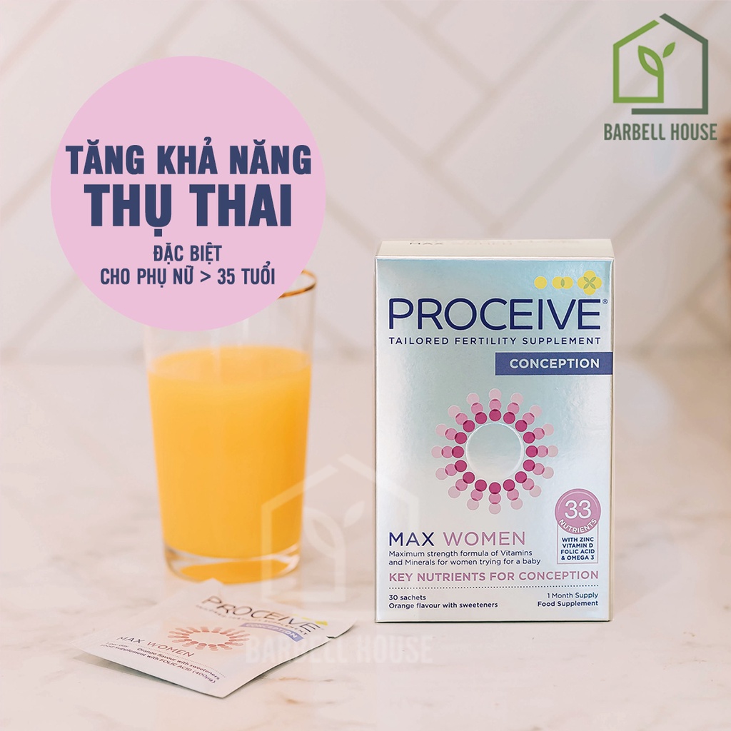 Vitamin tăng khả năng thụ thai Max Women - giúp bổ sung đẩy đủ vitamin thiết yếu làm tăng cao tỷ lệ thụ thai, 30 gói