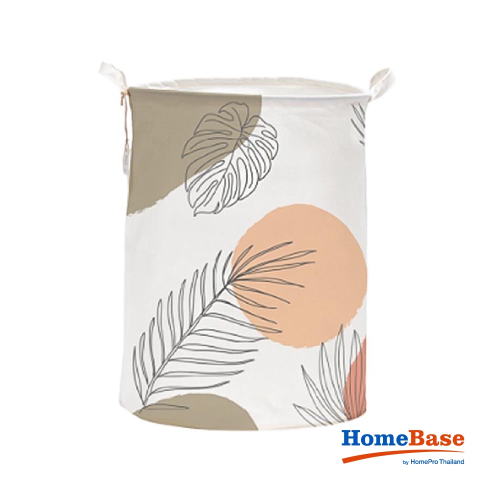 Homebase MOYA Giỏ để đồ giặt hình tròn HA10620A bằng Polyester 55X42X42CM họa tiết hoa