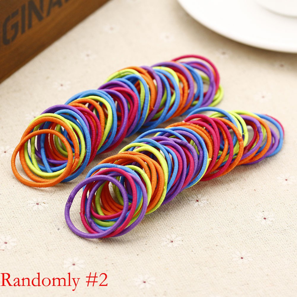 Set 50 dây cột tóc co giãn thời trang cho nữ