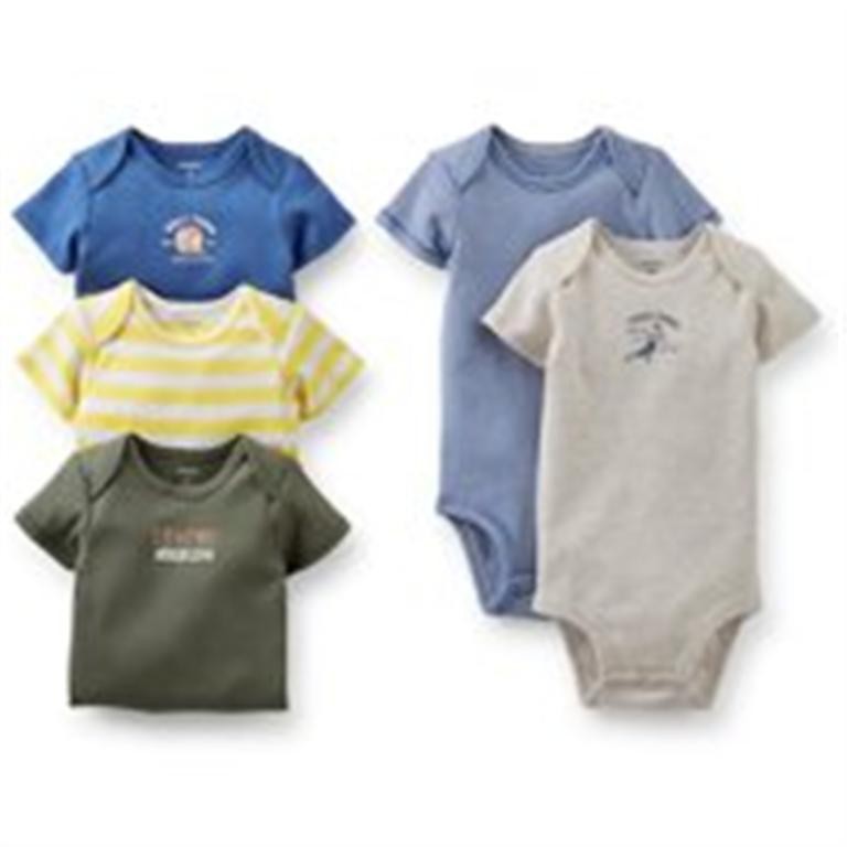 Bộ 5 bodysuits dài tay bé trai Carter's 6M