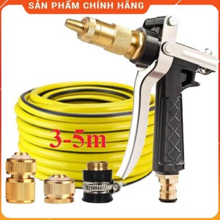 Máy bơm❤️Evoucher❤️ Bộ dây vòi xịt nước rửa xe, tưới cây ✔, tăng áp 3 lần, loại 3m, 5m 206236Sđầu đồng, cút đồng, d.vàng