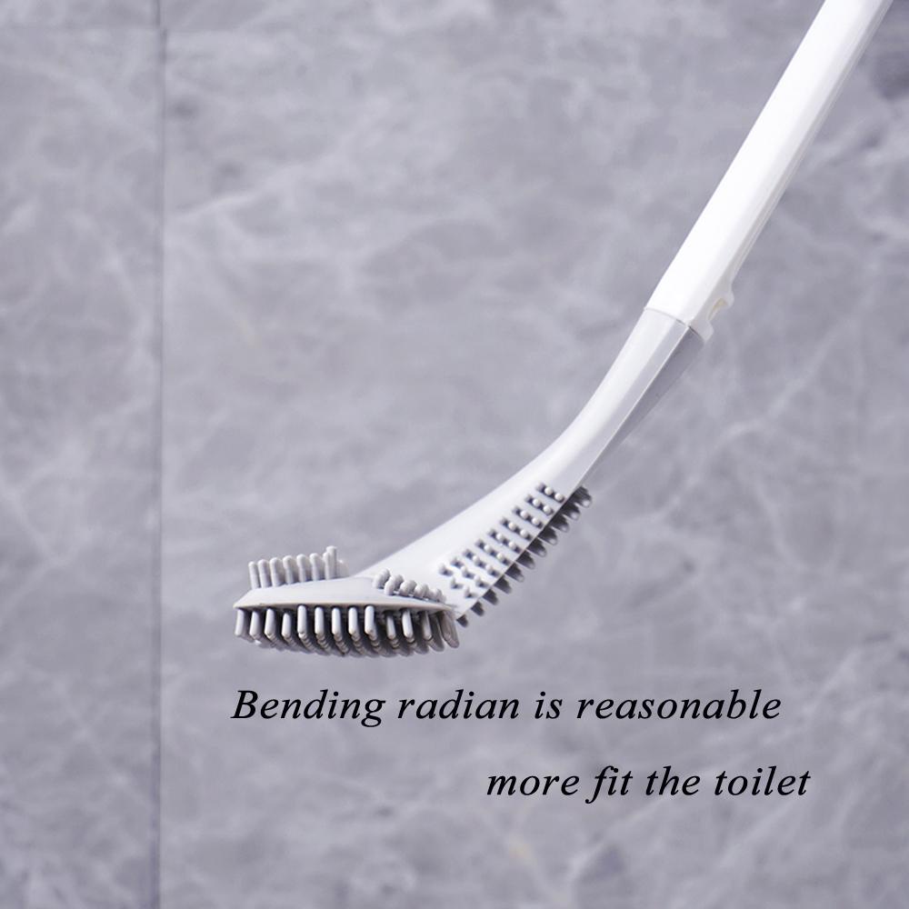 PISTA Bàn Chải Cọ Rửa Toilet Bằng Silicone Cán Dài Tiện Lợi