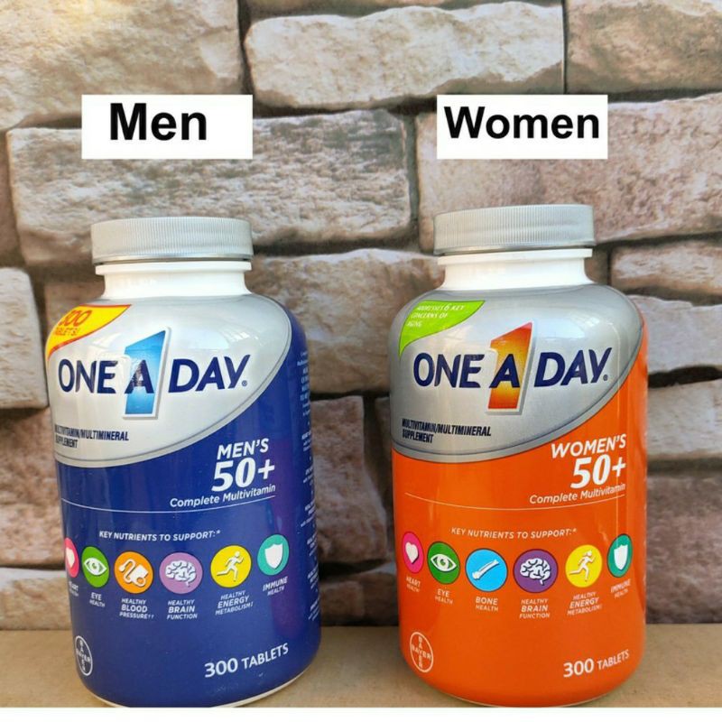 Viên uống One a day Men's , Women's 50+ Multivitamin 300 viên của Mỹ - Bổ sung vitamin Nam Nữ