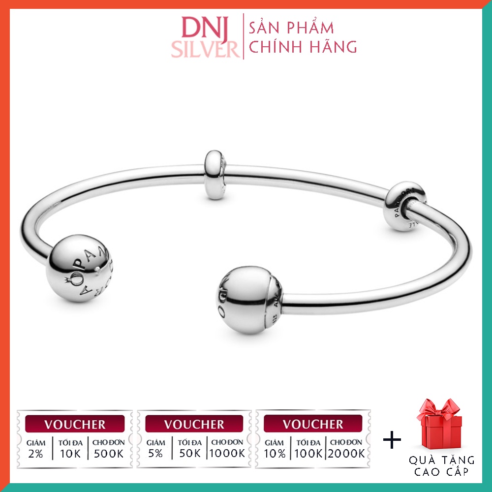 Vòng charm bạc 925 cao cấp - Mẫu vòng Open Bangle Bracelet, có thể mix thêm hạt charm vào vòng theo ý thích
