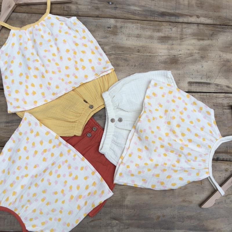 Bộ 2 dây vải xô muslin cho bé gái