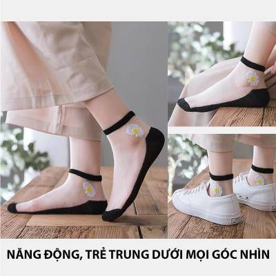 Set 10 Đôi Tất Hoa Cúc Lưới, Tất Lưới