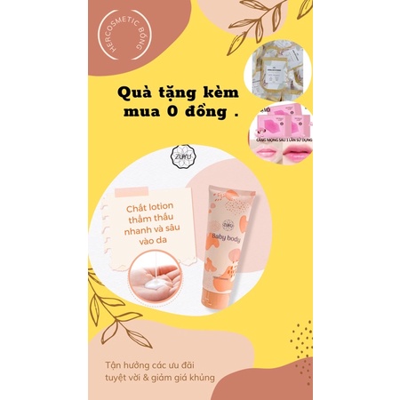KEM BODY ZUYU LOTION Dưỡng Trắng , Dưỡng Ẩm .K bết Dính,Bật Tone Nhanh
