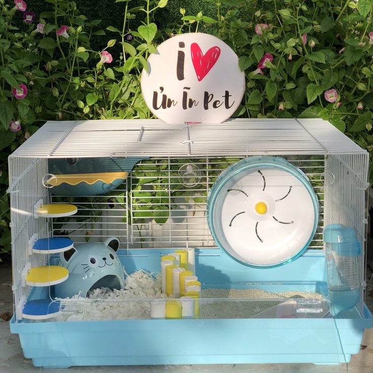 Chuồng hamster, Size 47cm mặt mica, KHÔNG PHỤ KIỆN