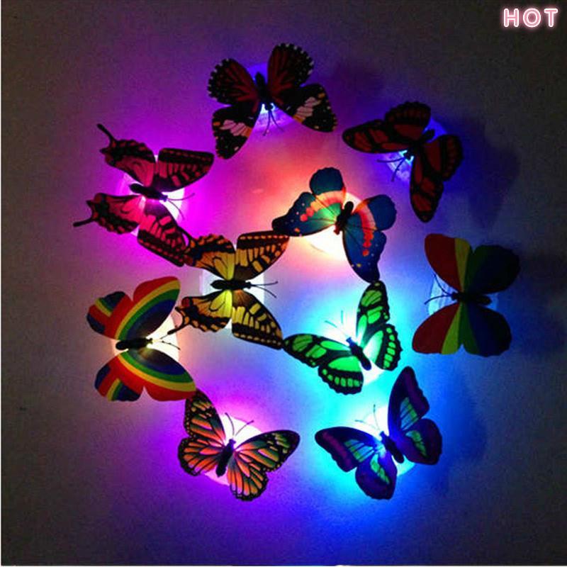 2 Đèn Led Trang Trí Hình Bướm Đổi Màu Đáo Trang Trí Phòng