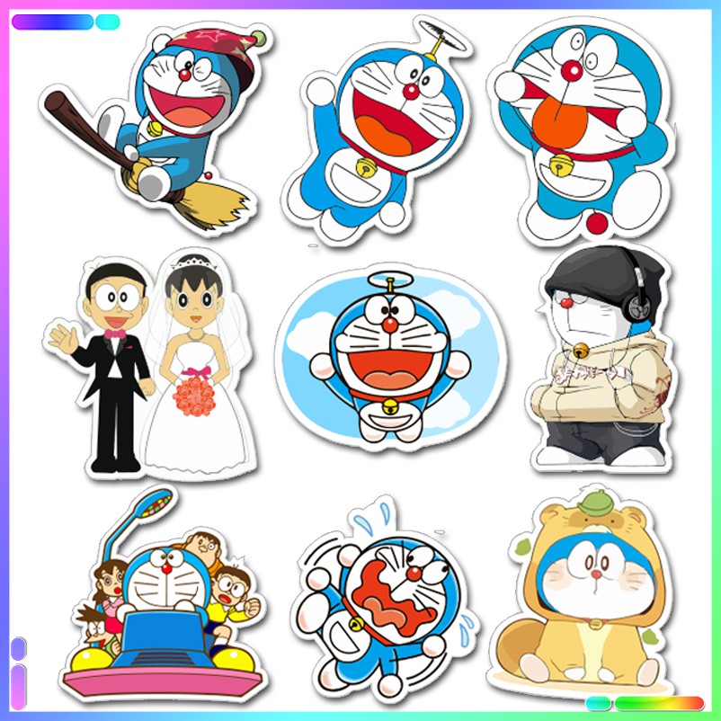 Sticker Doraemon dán ốp lưng điện thoại, dán laptop - sticker doremon dán vali dán nón bảo hiểm