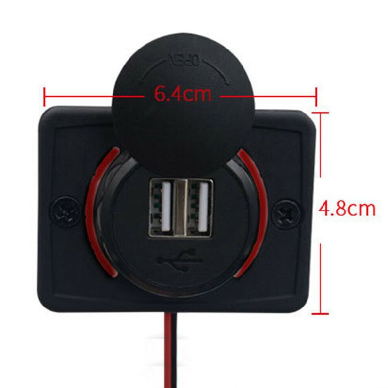 lucky* Mini Portable Dual USB Charging Port Socket Car Charger for Cellphones Tablets GPS Navigation Devices