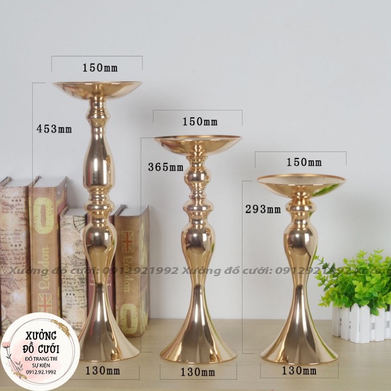 Bình Hoa Chân Đuôi Cá Lẻ Size SML (vàng,bạc)