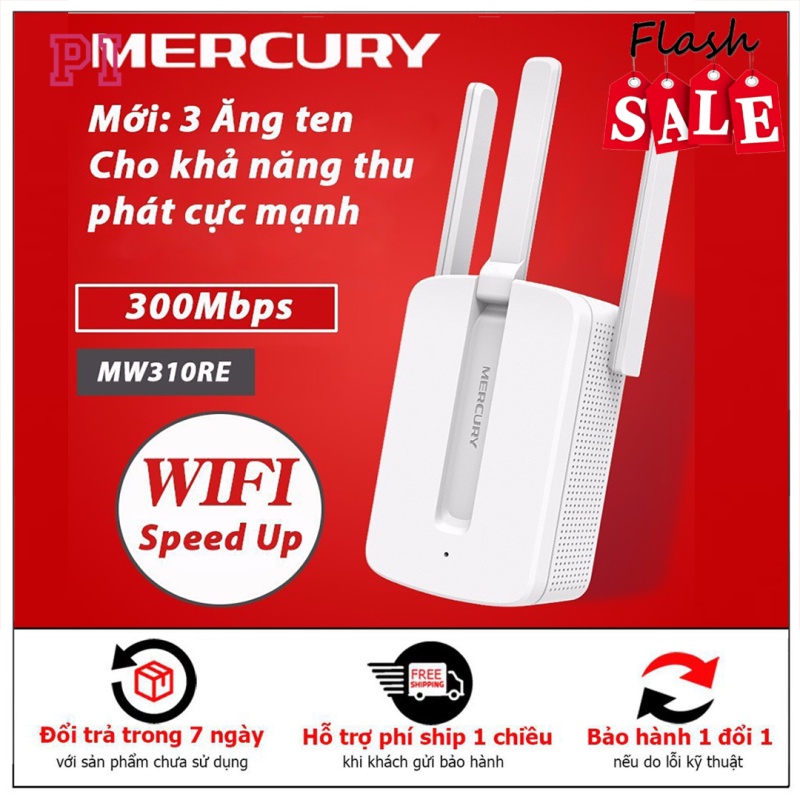 Bộ kích sóng wifi 3 râu Mercusys wireless 300Mbps siêu mạnh, Kích sóng wifi,Bộ mở rộng sóng wifi