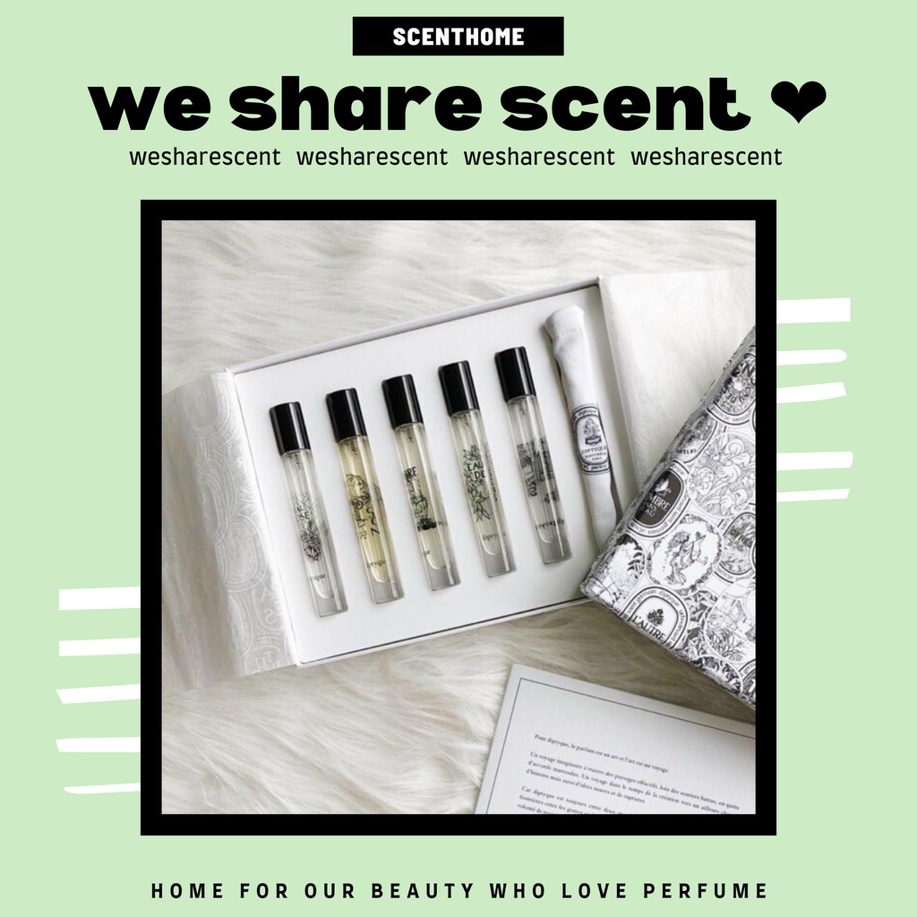 Set Nước Hoa Diptyque Mini 7.5ml Đủ Mùi - 𝙬𝙚𝙨𝙝𝙖𝙧𝙚𝙨𝙘𝙚𝙣𝙩 -