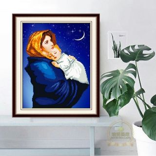 Tranh đính đá Đức Mẹ 46x61cm - LV140