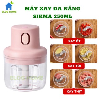Máy xay tỏi ớt cầm tay mini, xay thịt rau củ đa năng SIKMA sạc pin cao cấp dung tích 250ml