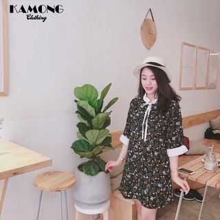 [HÌNH THẬT] ĐẦM HOA CỔ BÈO ( ĐEN )
