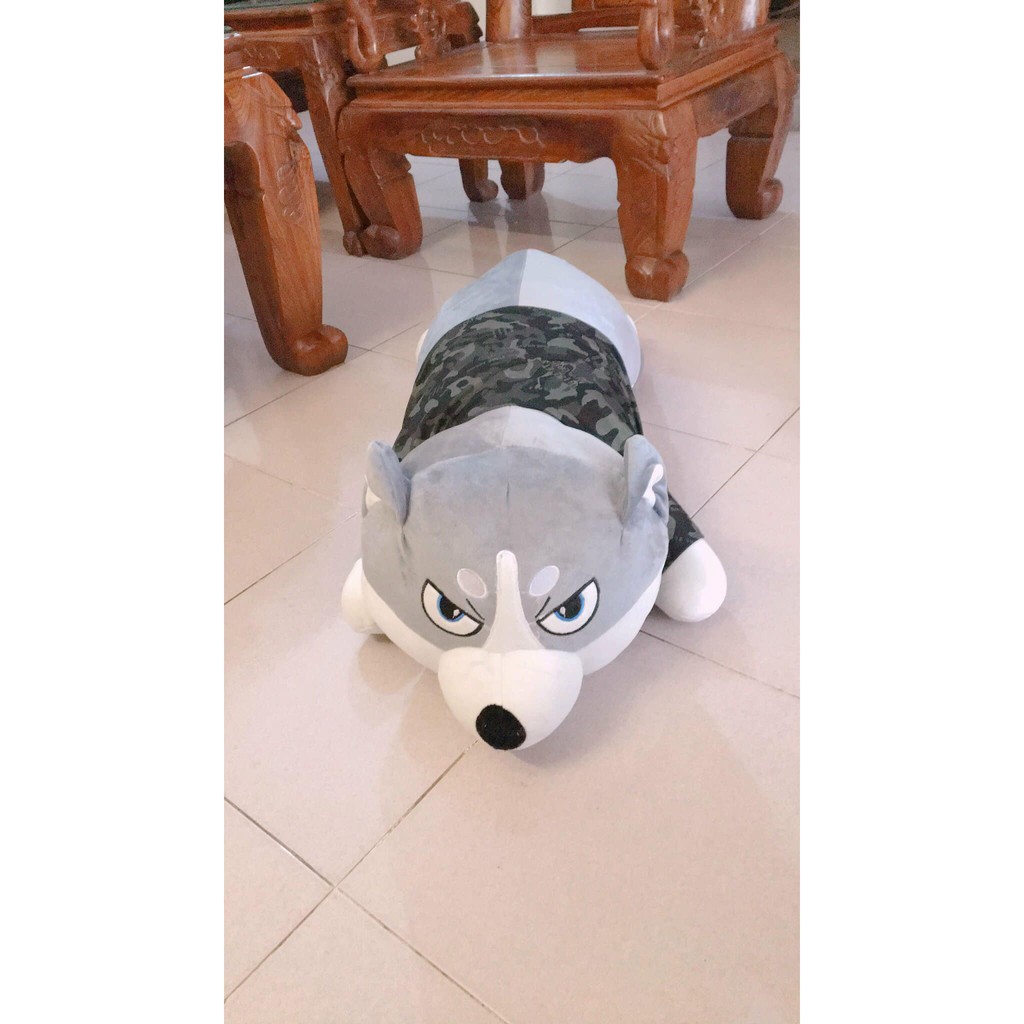 Gấu Bông - Gối Ôm Mèo Má Hồng Dễ Thương - Chó Husky Mặt Ngáo Size 40CM