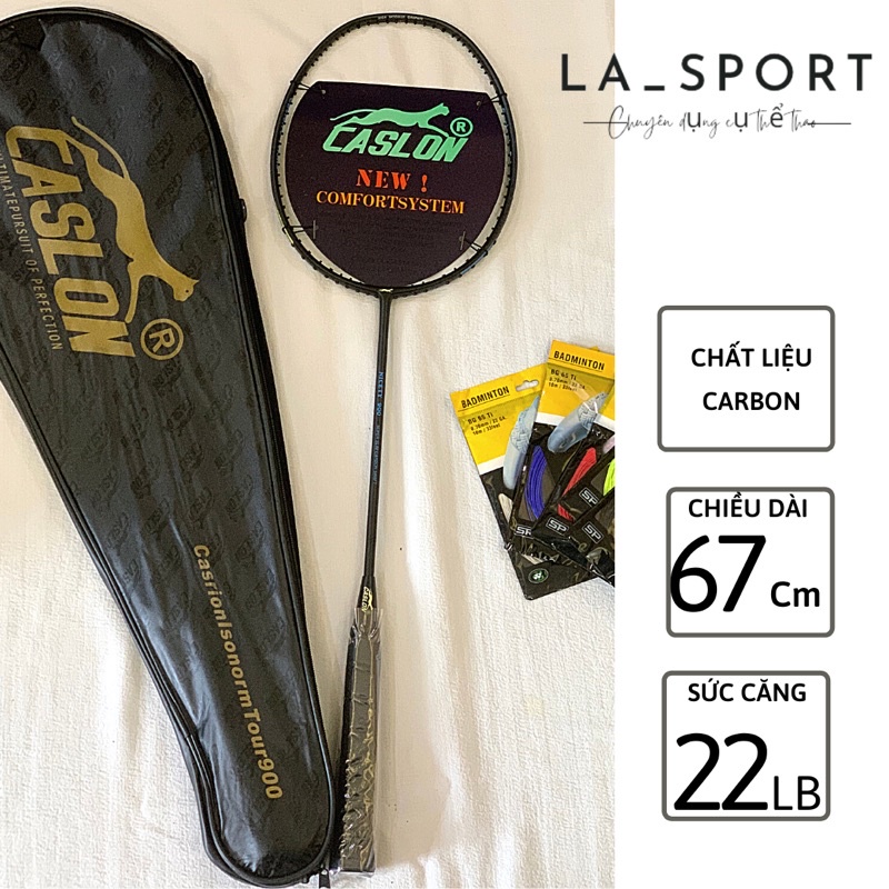 Vợt cầu lông Caslon khung Carbon siêu bền nhẹ tặng kèm bao vợt, căng dây và cuốn cán