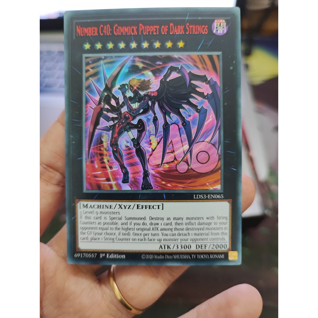 1 lá thẻ bài Number C40: Gimmick Puppet of Dark Strings (Red) - LDS3-EN065 Ultra Rare 1st Edition