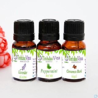 Combo 3 lọ tinh dầu 10ml oải hương + bac hà + tinh dầu quế