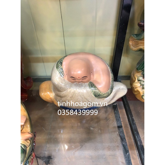 Tượng sứ Ông No Đủ Bát Tràng cao 20 rộng 35cm | BigBuy360 - bigbuy360.vn