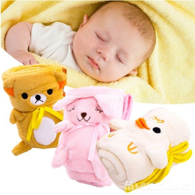 Chăn cuộn lông tuyết mềm mịn/ hình thú cho bé hàng chuẩn