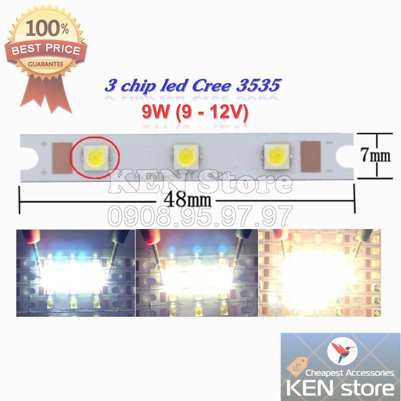 Thanh led, Chip led, nhân led 15W 3 chip XPE 3535