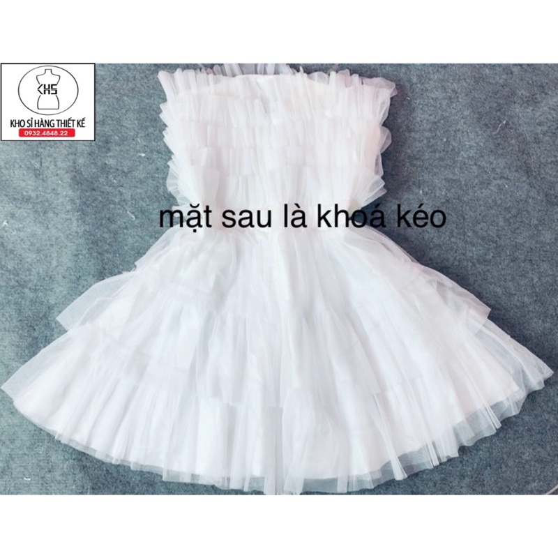 Đầm cúp tầng dúm cực xinh kèm ảnh và video 1000% thật