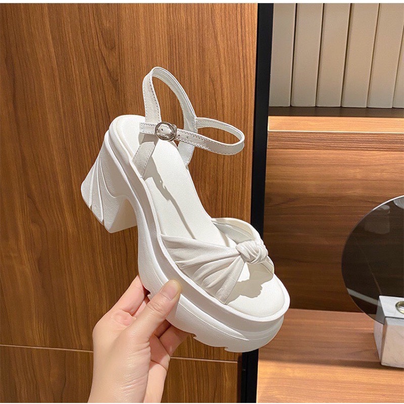 Sandal đế đúp quai nơ xoắn