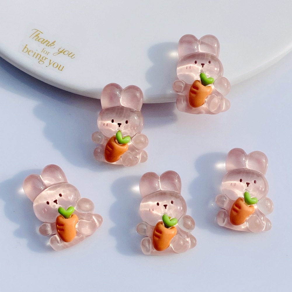 Bộ 10 Miếng Dán Bình Nước/Điện Thoại Hình Gấu/Thỏ 3D Bằng Nhựa Resin