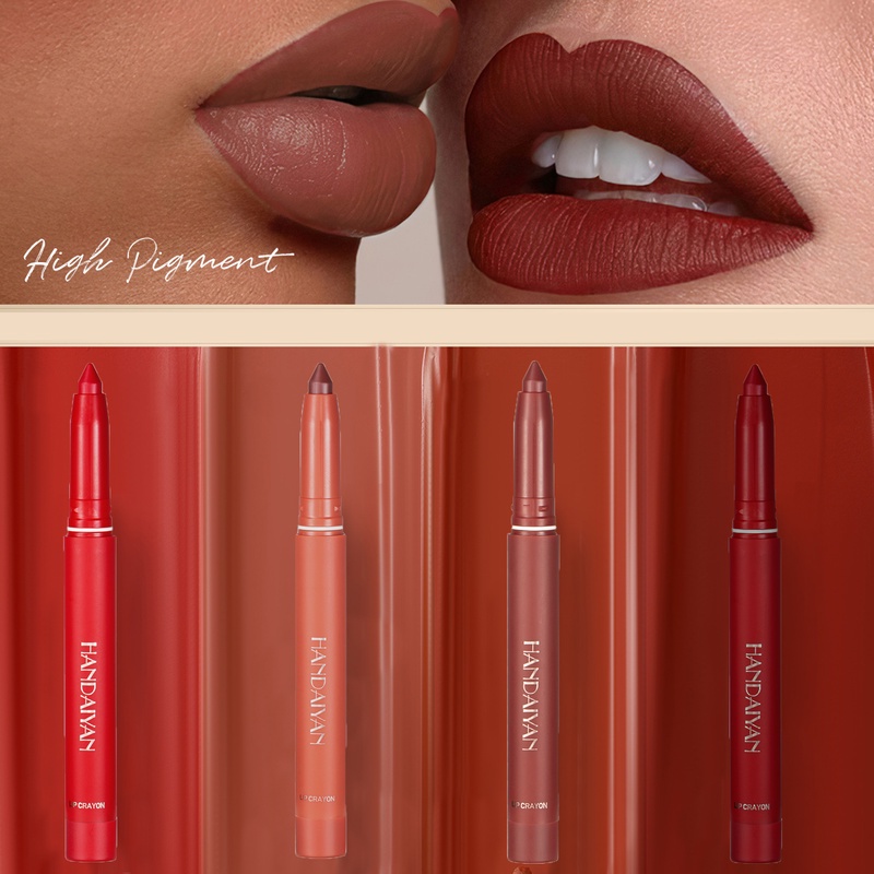 Son Môi / Bút Kẻ Viền Môi 6 Màu Nhung Lì Chống Nước Lâu Trôi Dùng Hàng Ngày