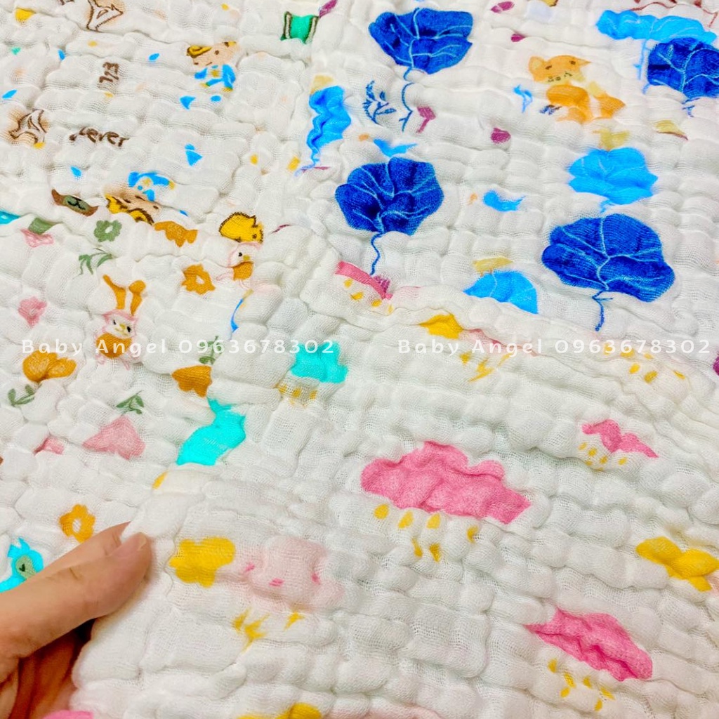 [𝑮𝑰𝑨́ 𝑹𝑬̉ 𝑵𝑯𝑨̂́𝑻] Khăn mặt sợi tre sơ sinh xô nhăn, 6 lớp dày, siêu mềm, siêu thấm hút