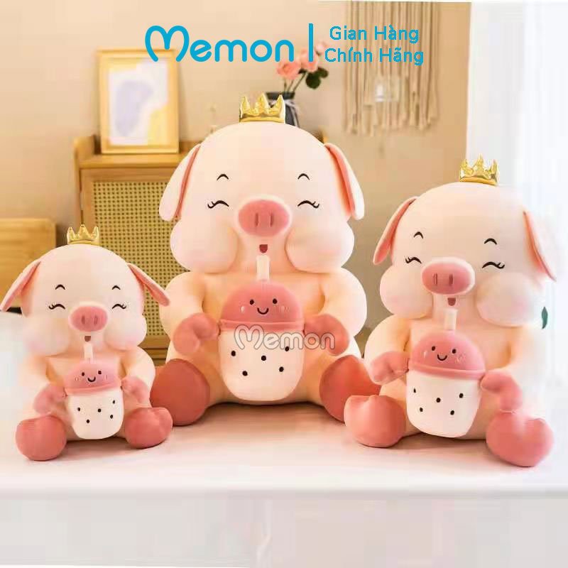 [Mã LIFEMALL2505 giảm 10% đơn 250K] Gấu Bông Heo Ôm Trà Sữa Cao Cấp Memon