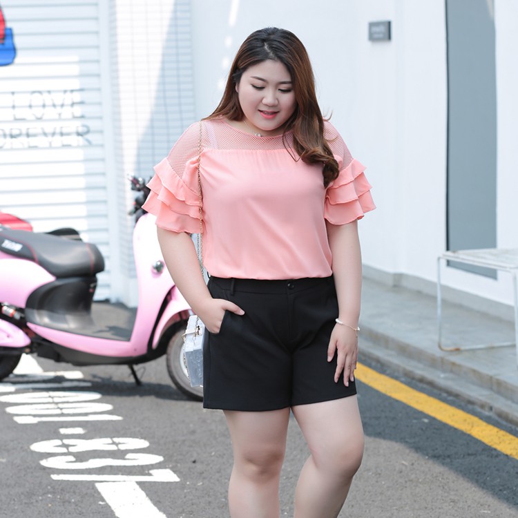 Áo cổ ren tay loe cho người béo mập - ABEO088