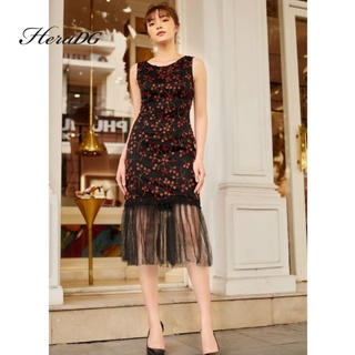Đầm xòe phối ren heradg - sdp19069