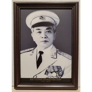 Ảnh in dầu đen trắng- Chân dung Đại Tướng Võ Nguyên Giáp ( KT26*35cm)