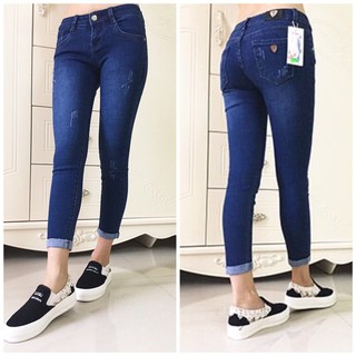 Quần jean 9 tấc cào nữ VẢI CO GIÃN cao cấp-Jeans Nữ Co Giãn Cao Cấp Size 25-35