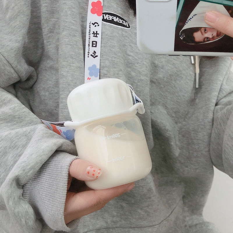 Ly Thủy Tinh Uống Nước Mini Thiết Kế Dễ Thương Tiện Dụng Mang Đi Du Lịch