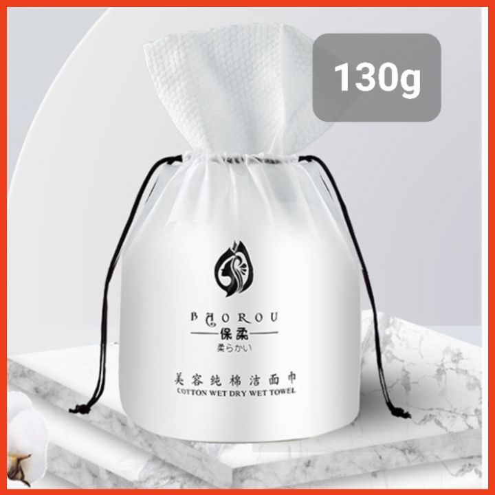 Cuộn khăn mặt khô BAOROU kèm túi treo tiện lợi - Khăn lau mặt dùng 1 lần tẩy trang siêu mềm, lau khô, lau ướt