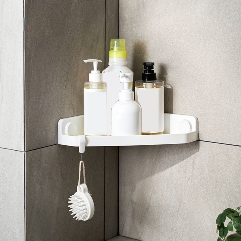 Kệ Nhựa Gắn Góc Tường Đựng Đồ Dùng Nhà Tắm Tiện Dụng