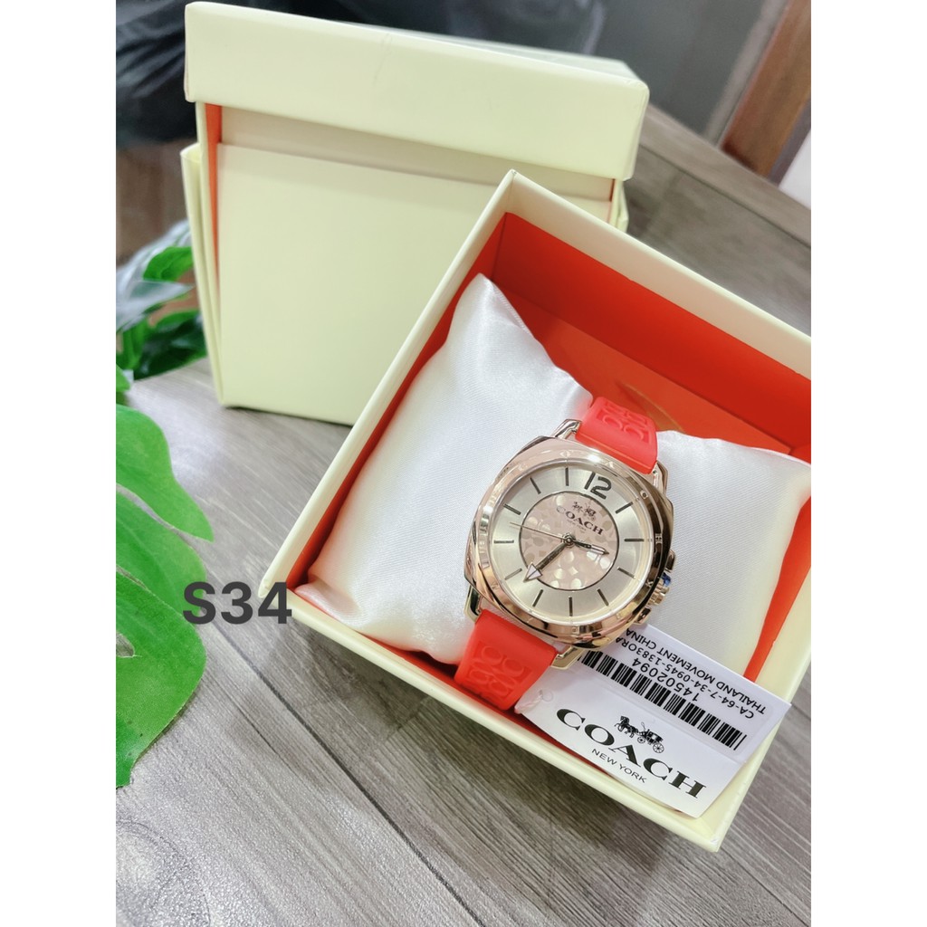 Đồng hồ nữ coach boyfriend 14502091 14502093 14502094 14502095 dây cao su , size 34mm