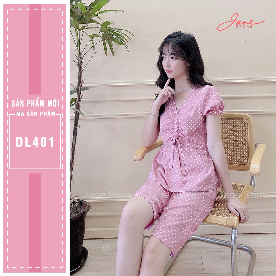 [Mã WAPUSH hoàn 12% xu đơn 99k] Bộ đũi lửng chấm bi JANE màu hồng DL401 | BigBuy360 - bigbuy360.vn