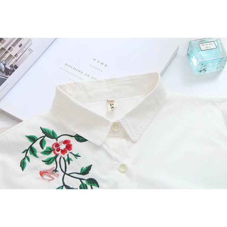 ÁO SƠ MI THÊU HOA ĐẾN 95KG