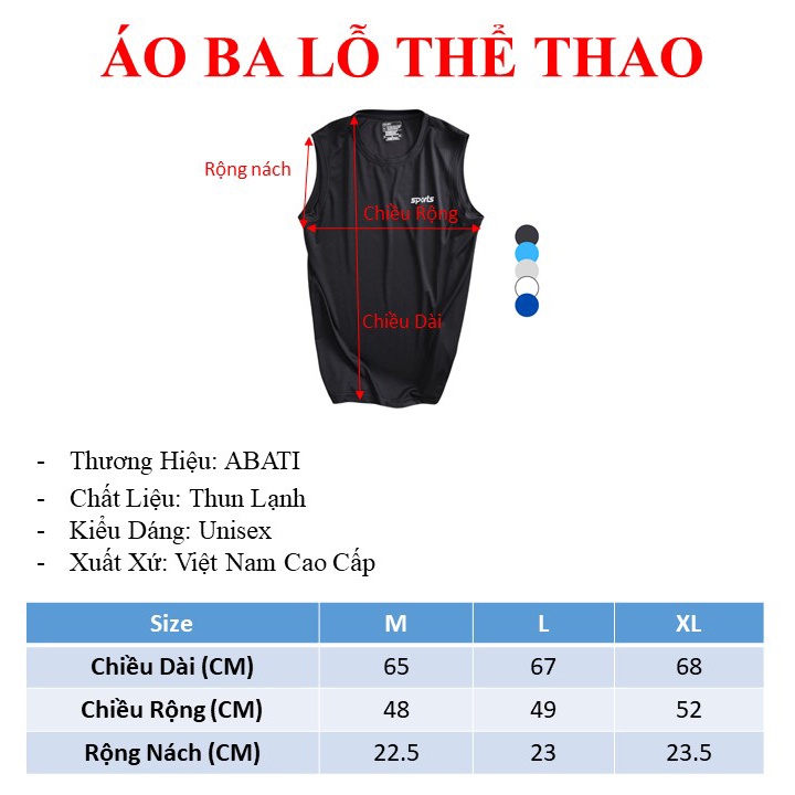 Áo tanktop nam nữ tập GYM form rộng vải thun lạnh mềm mịn thoáng mát áo ba lỗ sát nách kiểu dáng thể thao cao cấp ABATI