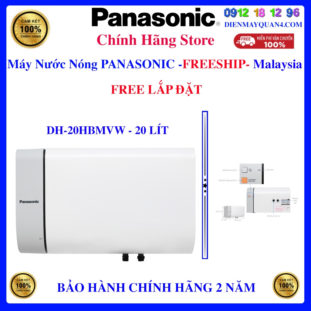 [Mã ELHAMS5 giảm 6% đơn 300K] Máy nước nóng gián tiếp Panasonic DH-20HBMVW - Panasonic DH-20HBM