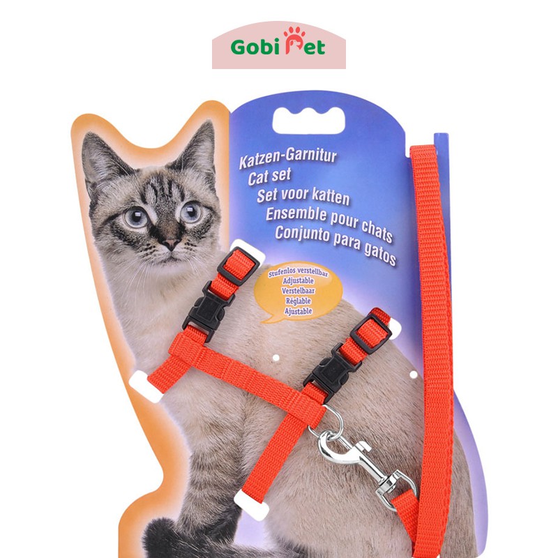 dây xích chó mèo thú cưng 2 đai đeo ngực bền chắc và an toàn - Gobi Pet