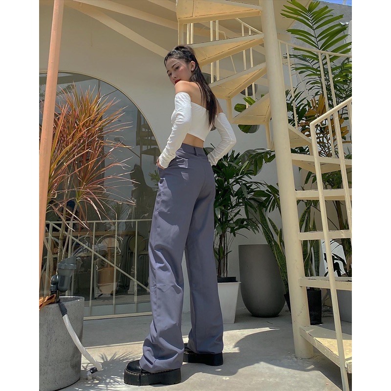 GILLBABY | Quần ống rộng tôn dáng kéo chân chất cotton (Ashy Pants)